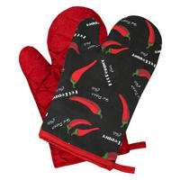Ofenhandschuh Ofenhandschuhe_Paar_Chili - rot/schwarz (17,00/29,00cm)