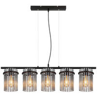 GLOBO Pendelleuchte schwarz Metall B/H: ca. 90x120 cm E27 5 Brennstellen Pendelleuchte_Garley - schwarz (90,00/120,00cm) - GLOBO