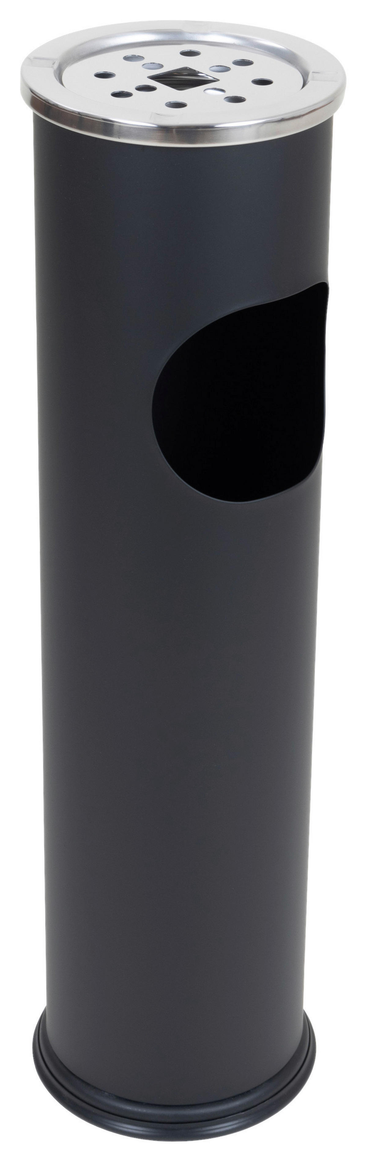 Aschenbecher schwarz Metall Stand-Aschenbecher/-Abfalleimer - schwarz