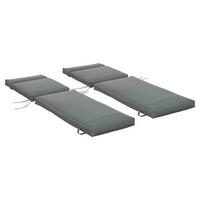 Outsunny Liegenauflage 2er Set dunkelgrau Schaumstoff B/H/L: ca. 55x8x196 cm Liegenauflage 2er Set - dunkelgrau (196,00/55,00/8,00cm) - Outsunny