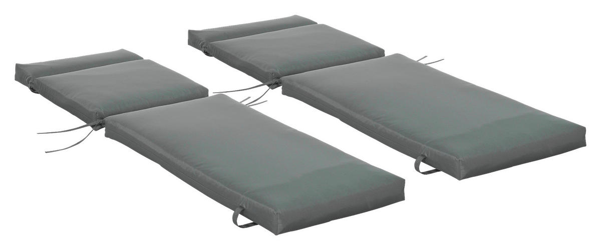 Outsunny Liegenauflage 2er Set dunkelgrau Schaumstoff B/H/L: ca. 55x8x196 cm Liegenauflage 2er Set - dunkelgrau (196,00/55,00/8,00cm) - Outsunny