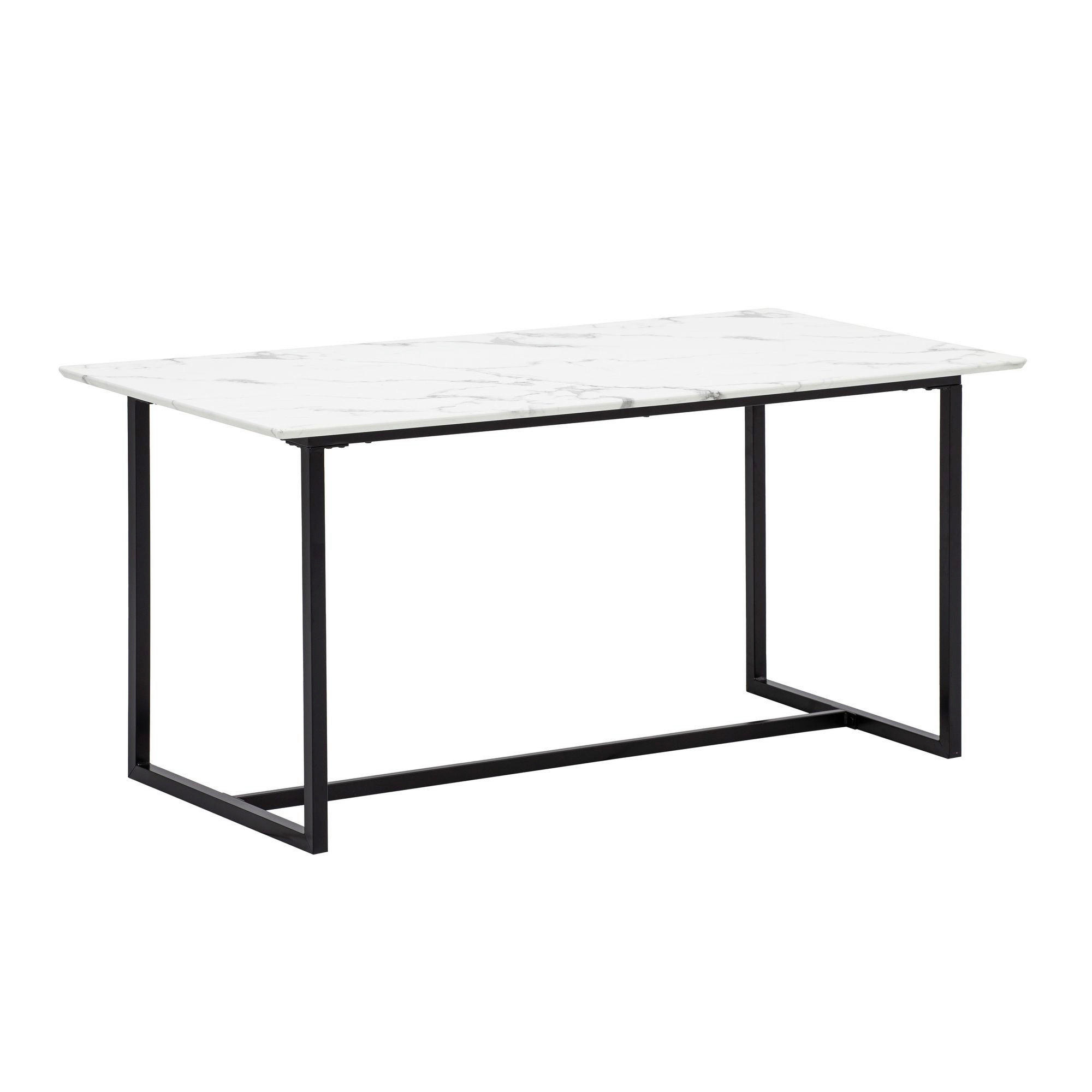 Esstisch weiß Marmor Optik B/H/T: ca. 180x76x90 cm Esstisch - weiß (180,00/76,00/90,00cm) - Wohnling