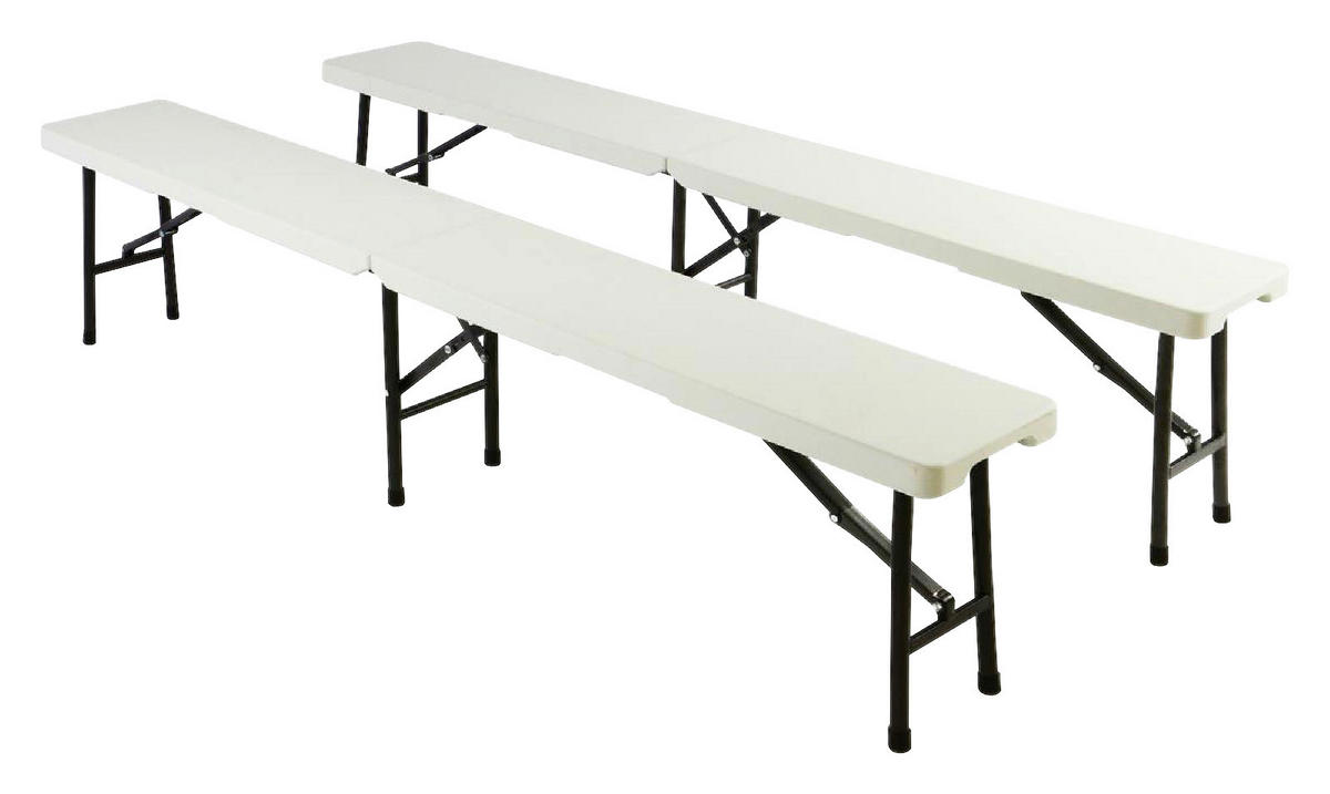 VCM Klappbank weiß Kunststoff B/H/L: ca. 25x41x180 cm Klappbank - weiß (180,00/25,00/41,00cm) - VCM