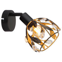 GLOBO Spot MIKA 15759-1 gold schwarz Metall B/H: ca. 12x16 cm E14 1 Brennstellen MIKA - gold/schwarz (12,00/16,00cm) - GLOBO