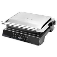 Emerio Kontaktgrill CG-130860.1 silber Edelstahl B/H/T: ca. 34,6x34x15 cm Kontaktgrill CG-130860.1 - schwarz/silber (34,60/34,00/15,00cm) - Emerio