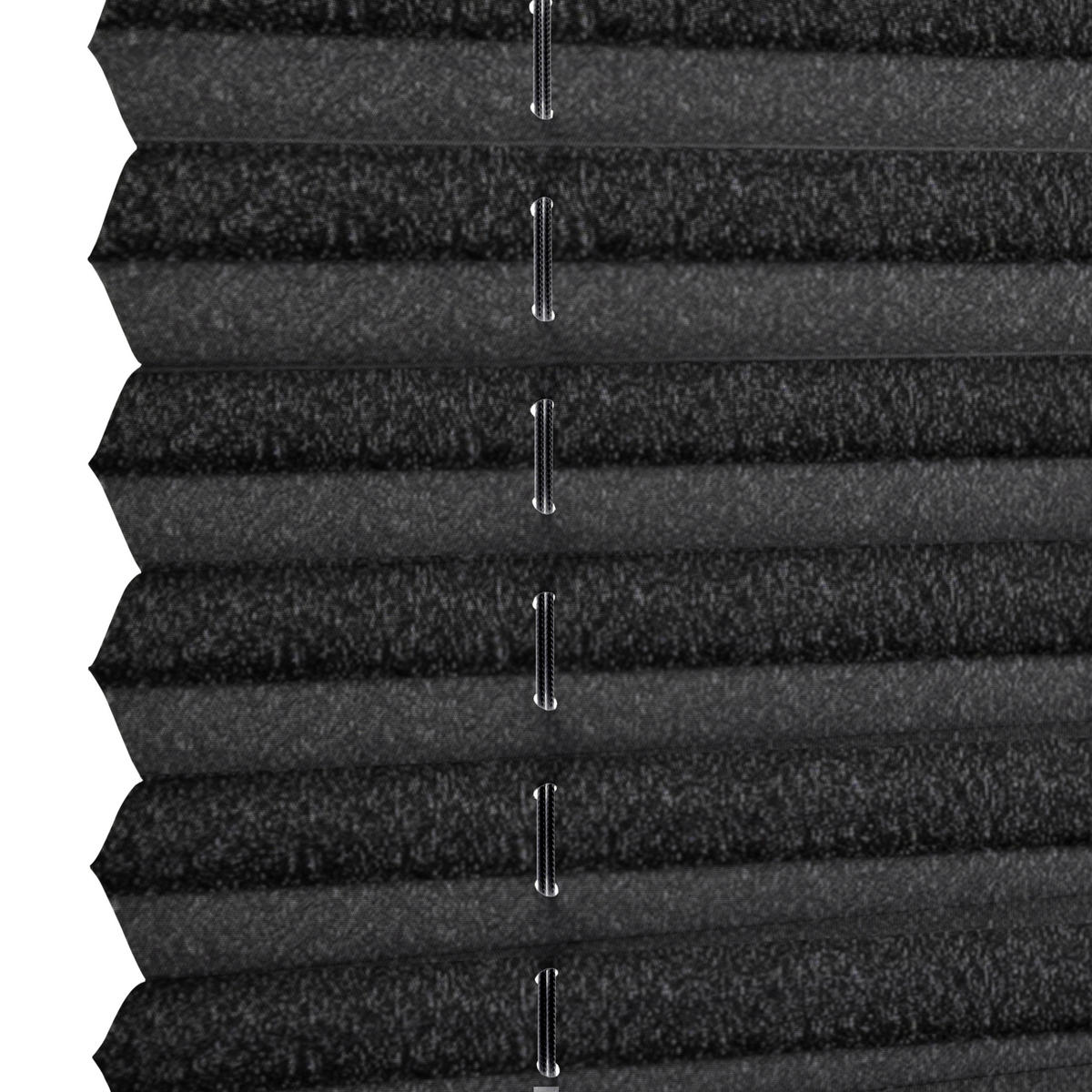 Spannplissee schwarz B/L: ca. 55x130 cm Plissee-uni_TL - schwarz (55,00/130,00cm) - Boviva