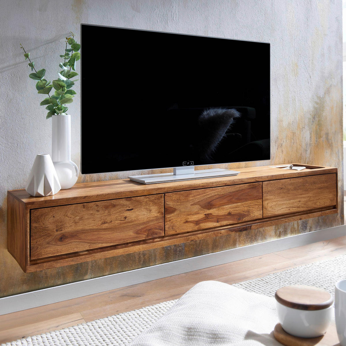 Lowboard rosenholz Nachbildung B/H/T: ca. 160x25x35 cm Lowboard - rosenholz (160,00/25,00/35,00cm) - Wohnling