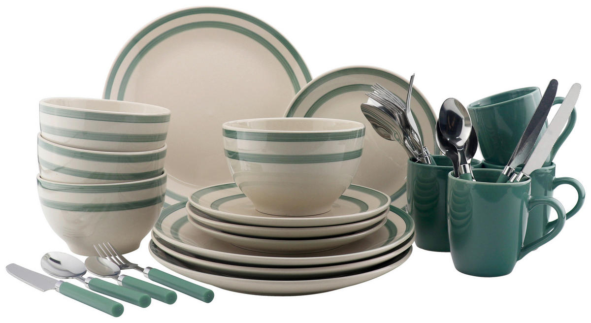 POCOline Kombiservice grün Steingut 32 tlg. Kombiservice_Starterset_32tlg. - grün - POCOline