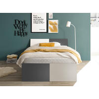 Jugendbett Alex weiß Graphit B/H/T: ca. 124x74x200 cm Alex - weiß/Graphit (124,00/74,00/200,00cm)