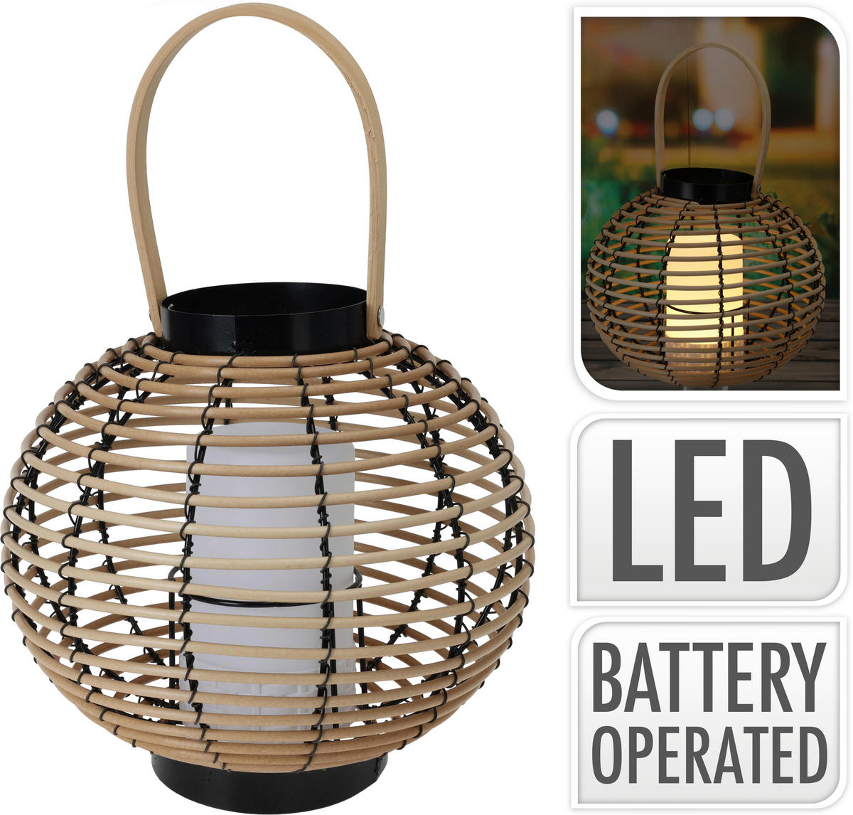 LED-Laterne Polypropylen B/H/L: ca. 27x25x20 cm LED-Laterne - (20,00/27,00/25,00cm)