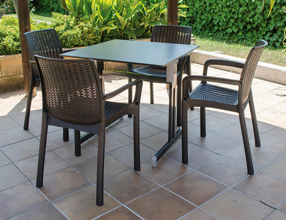 Alco Säulenesstisch Gastro anthrazit Stahl B/H/L: ca. 80x74x80 cm Gastro - anthrazit (80,00/80,00/74,00cm) - Alco