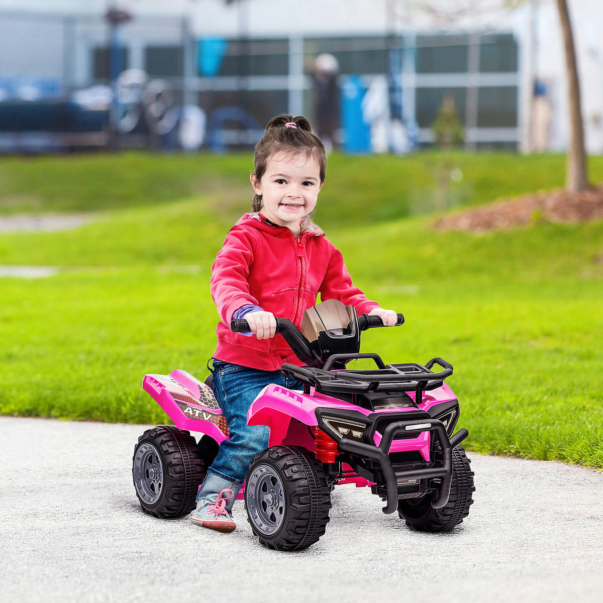 HOMCOM Kinderauto rosa B/H/L: ca. 42x70x45 cm Kinder-Elektrofahrzeug - rosa (45,00/42,00/70,00cm) - HOMCOM
