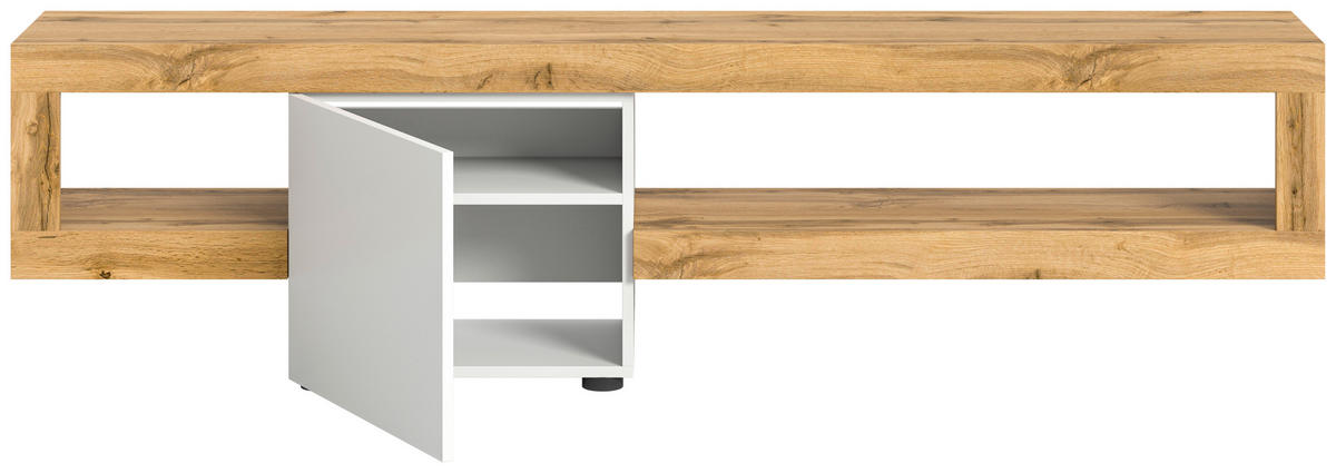 Lowboard Samba weiß Eiche Wotan Nachbildung B/H/T: ca. 190x51x30 cm Samba - Eiche/weiß (190,00/51,00/30,00cm) - xonox.home
