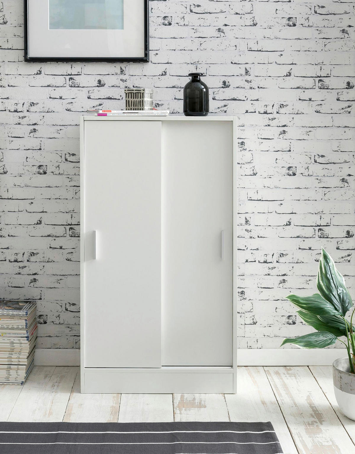 Aktenschrank weiß B/H/T: ca. 60x107,5x28,5 cm Aktenschrank - weiß (60,00/107,50/28,50cm) - Wohnling