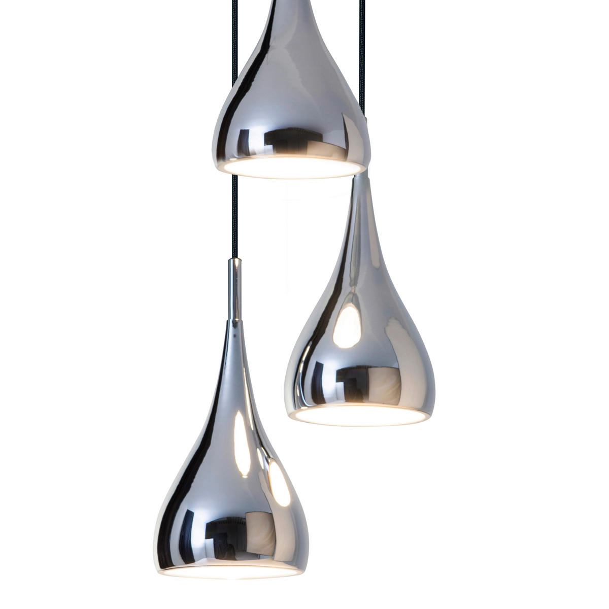 Näve Leuchten Pendelleuchte 6029242 Chrom Metall B/H/T: ca. 30x120x30 cm E27 3 Brennstellen Style - Chrom (30,00/120,00/30,00cm) - Näve Leuchten