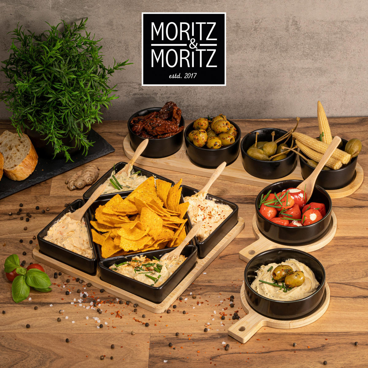 Moritz & Moritz Servierset schwarz Keramik Servierset_9tlg. - schwarz - Moritz & Moritz