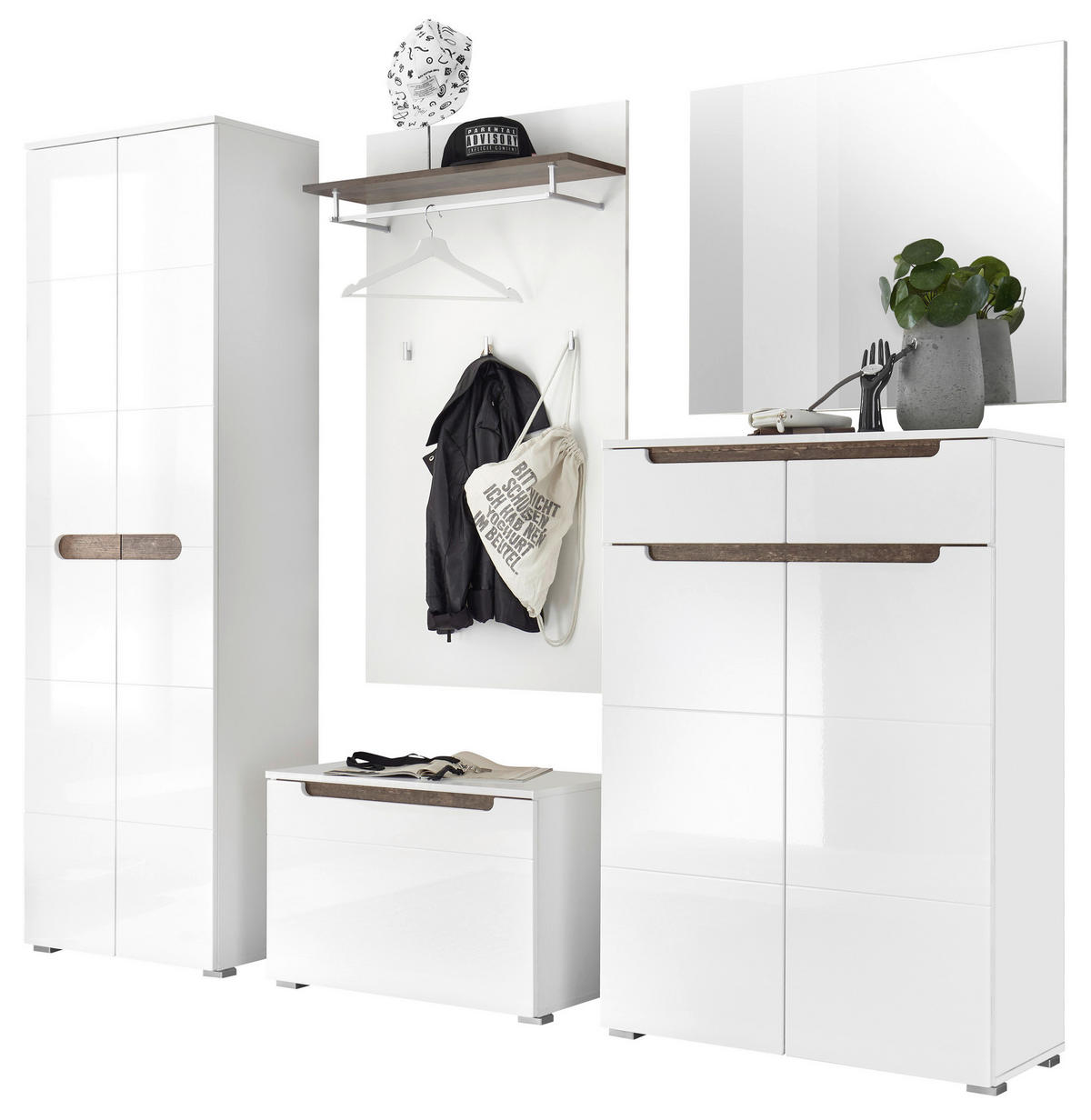 Wandspiegel Turin weiß B/H/T: ca. 80x70x2 cm Turin - weiß (80,00/70,00/2,00cm)