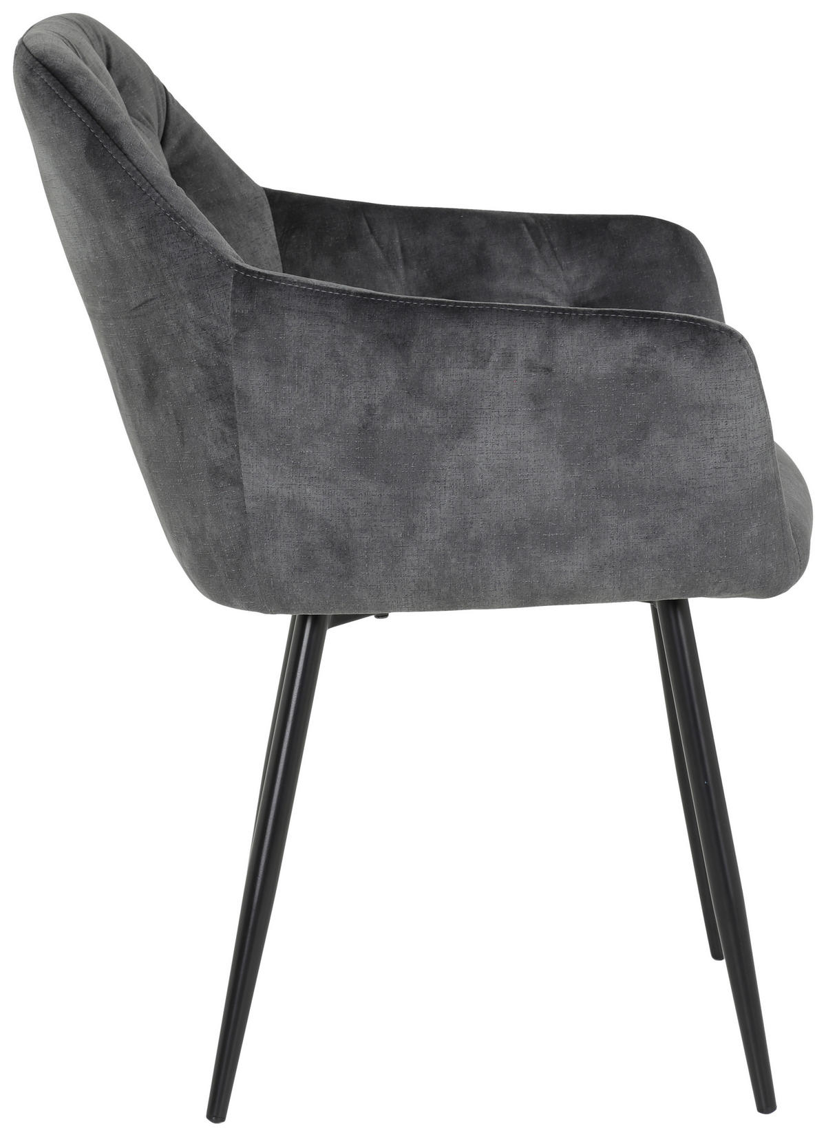 Stuhl Tina 2er Set anthrazit Vintage Samtoptik B/H/T: ca. 56x81x62 cm Tina 2er Set - schwarz/anthrazit (56,00/81,00/62,00cm) - Hela