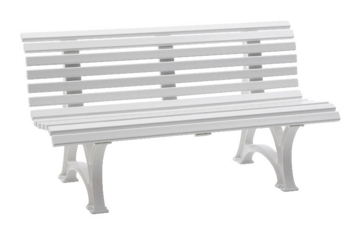 Blome Sitzbank Helgoland weiß Kunststoff B/H/L: ca. 64x80x150 cm Helgoland - weiß (150,00/64,00/80,00cm) - Blome