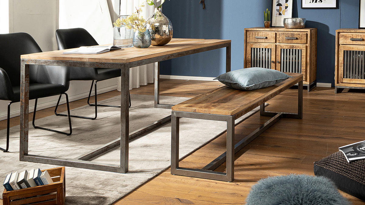 Eckbank natur B/H/T: ca. 120x46x45 cm Esszimmersitzbank - natur (120,00/46,00/45,00cm) - Wohnling