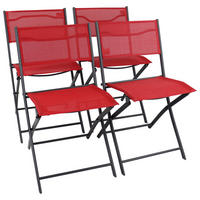 VCM Gartenstuhl 4er Set Sumila rot Metall B/H/L: ca. 45x79x46 cm Sumila - rot (46,00/45,00/79,00cm) - VCM