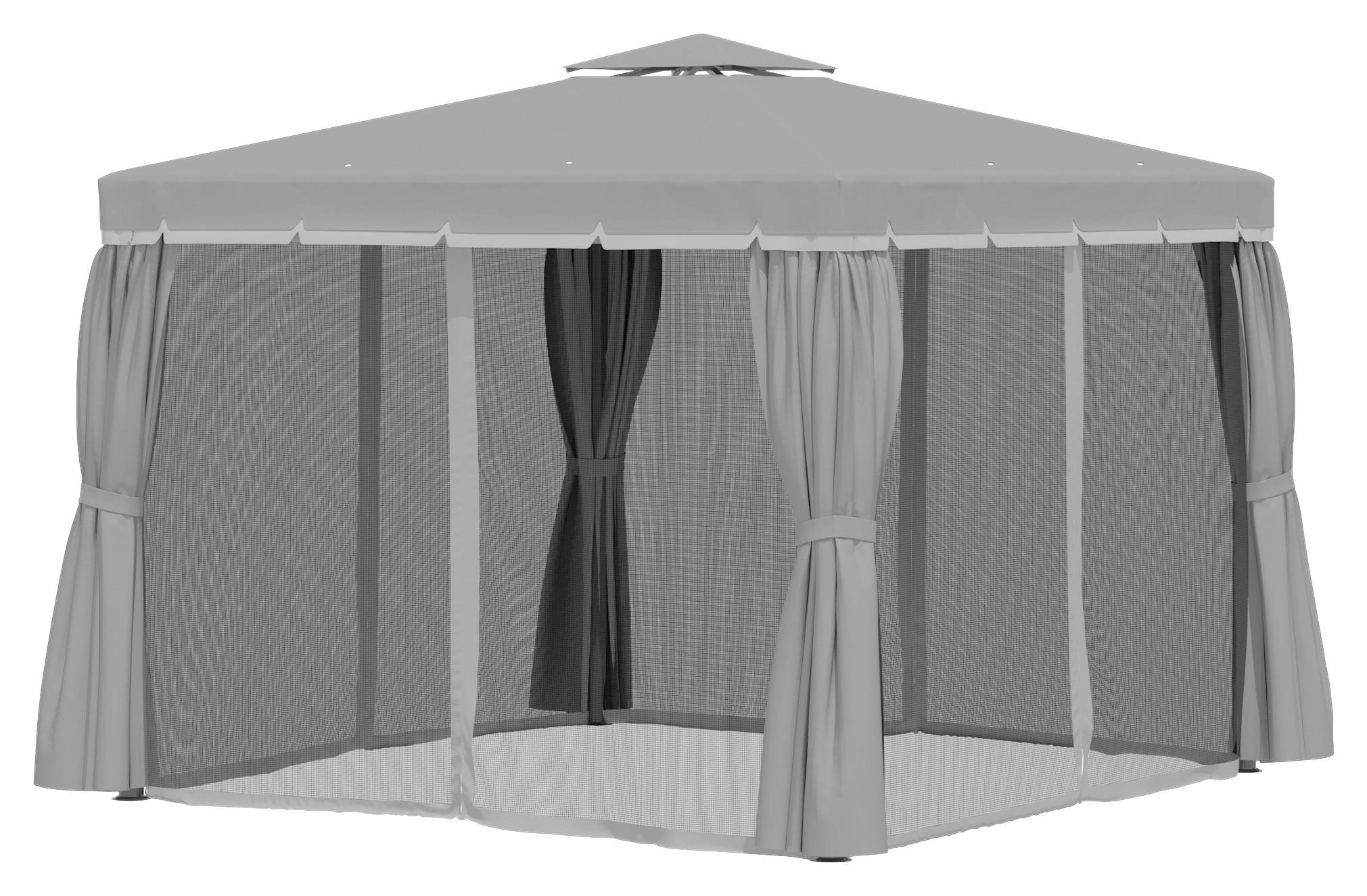 Outsunny Pavillon dunkelgrau Aluminium B/H/L: ca. 296x270x296 cm günstig online kaufen