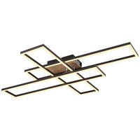 GLOBO Deckenleuchte mattschwarz Aluminium MDF Metall B/H/T/L: ca. 60x10x80x80 cm 1 Brennstellen DAKARI - mattschwarz (80,00/60,00/10,00cm) - GLOBO