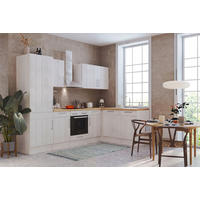 Respekta Winkelküche BERPL280LHWC weiß Lärche Nachbildung B/H/T: ca. 280x211x172 cm BERPL280LHWC - Eiche/weiß (280,00/211,00/172,00cm) - Respekta