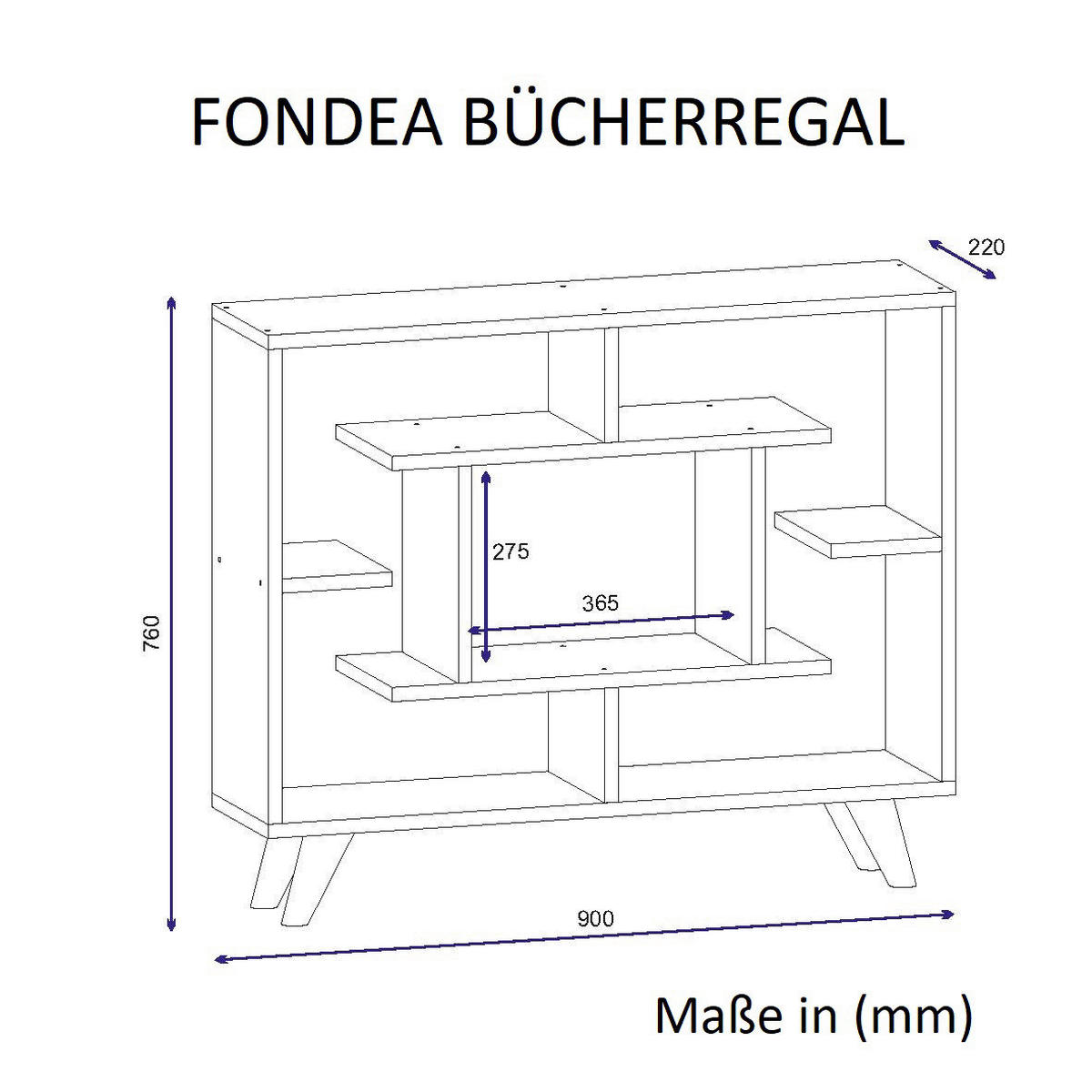 Regal Fondea weiß B/H/T: ca. 90x76x22 cm Fondea - weiß (90,00/76,00/22,00cm) - moebel17