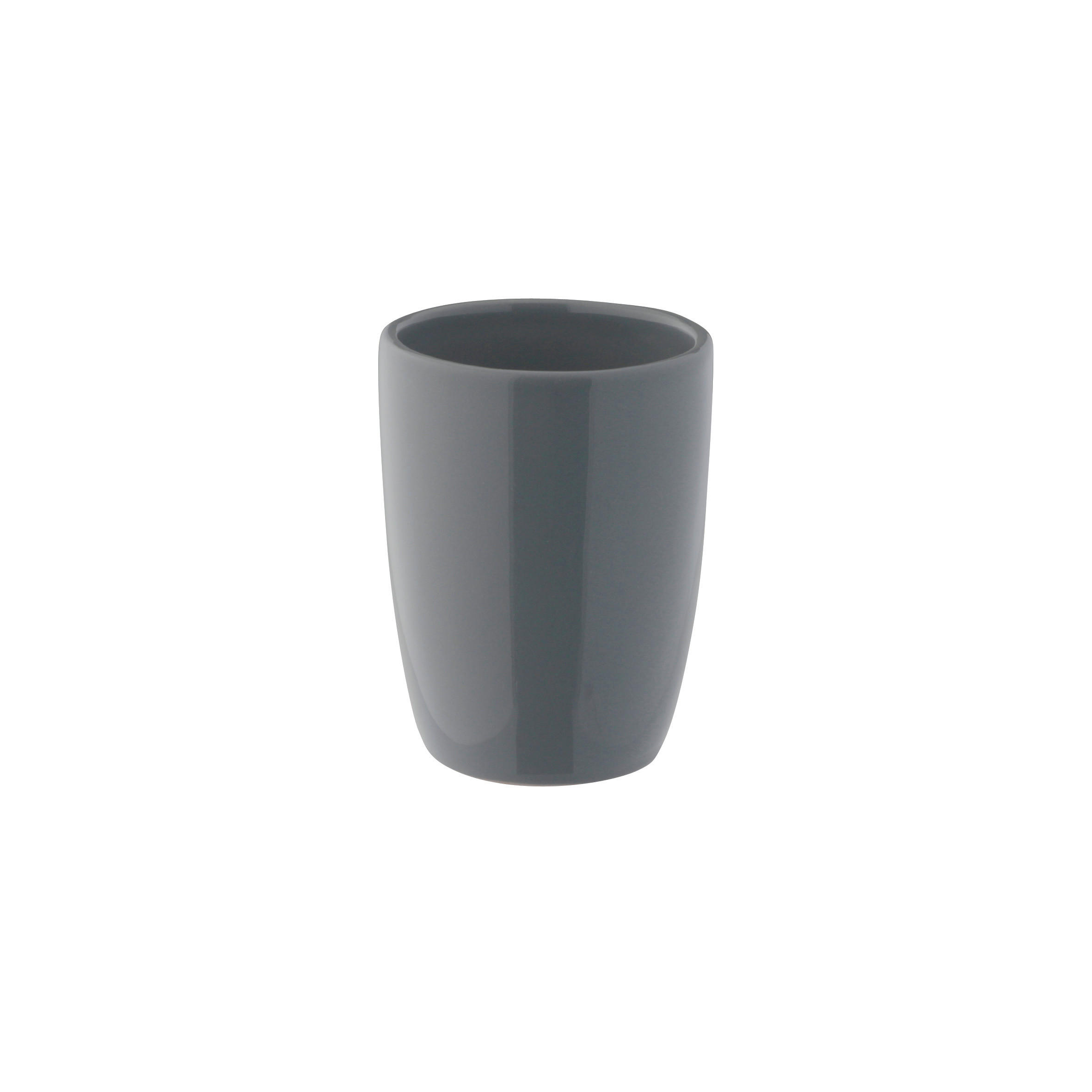 Zahnputzbecher anthrazit Keramik B/H/L: ca. 7,5x10,5x7,5 cm Zahnputzbecher_Pisa grau - anthrazit (7,50/7,50/10,50cm) - Axentia