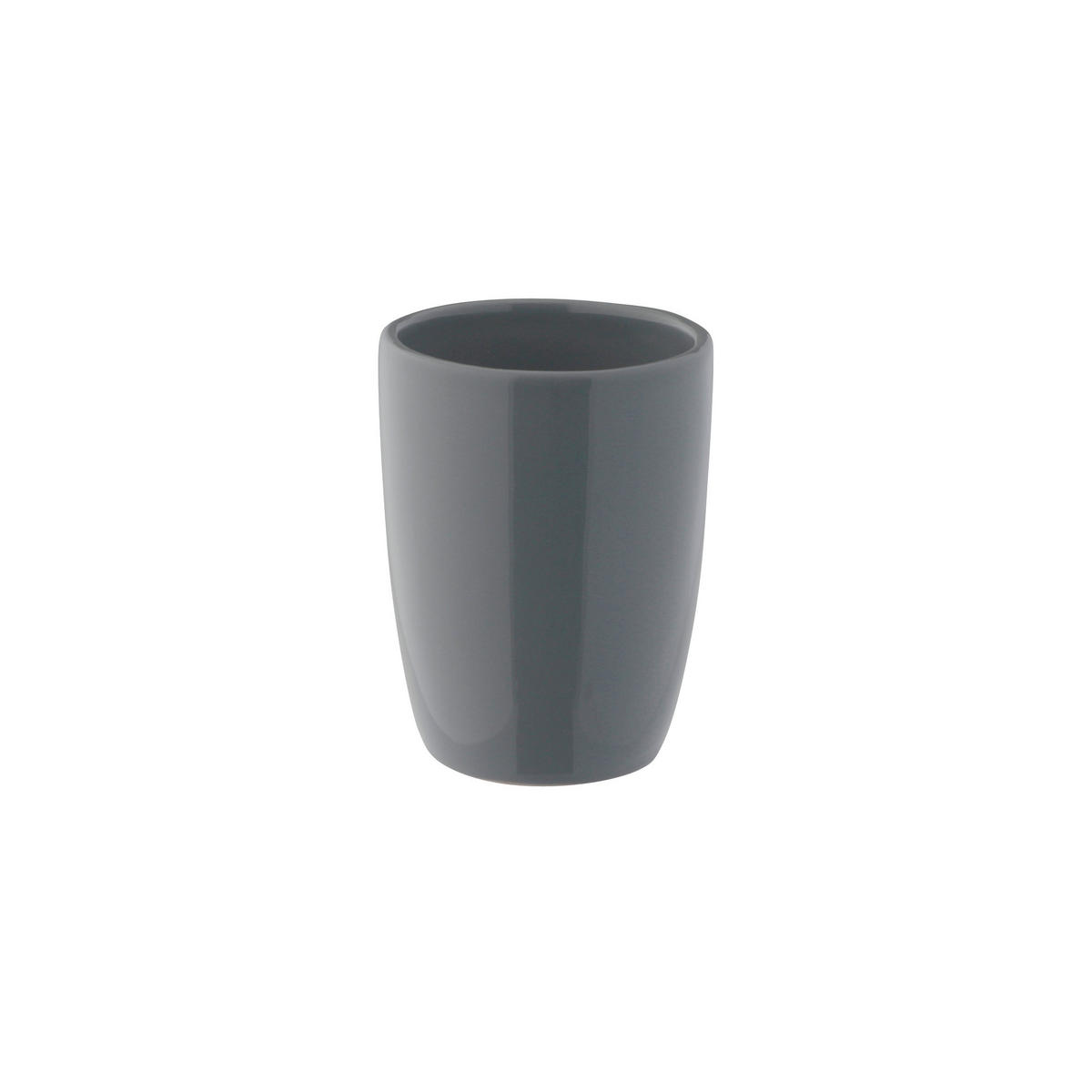 Zahnputzbecher anthrazit Keramik B/H/L: ca. 7,5x10,5x7,5 cm Zahnputzbecher_Pisa grau - anthrazit (7,50/7,50/10,50cm) - Axentia