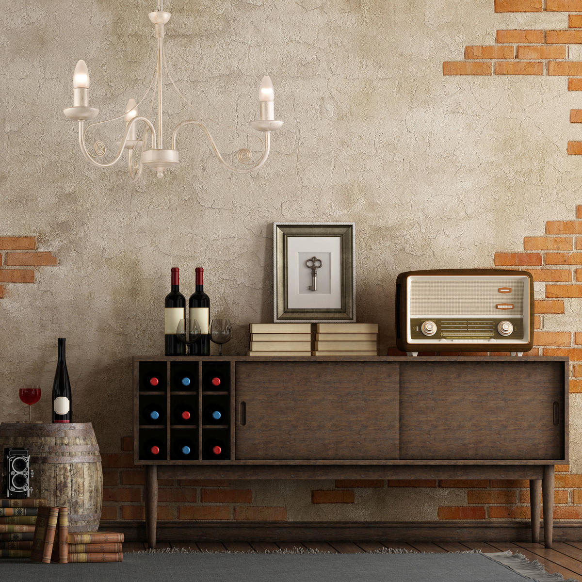 Lamkur Pendelleuchte DONATO 22512 weiß Stahl H/L: ca. 72x45 cm E14 3 Brennstellen Donato - weiß (45,00cm) - Lamkur