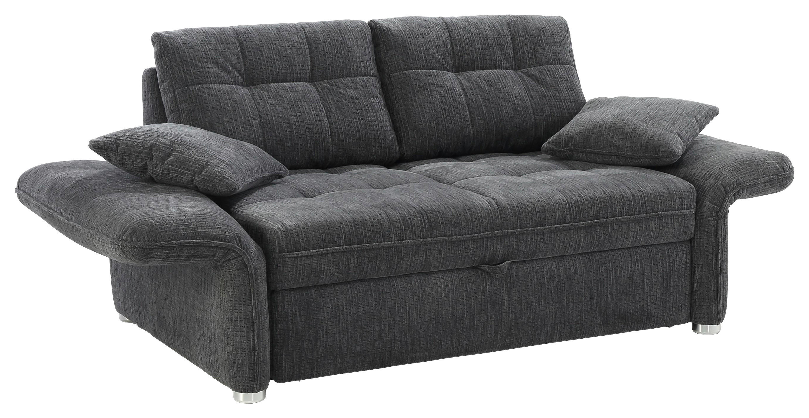 Schlafsofa  grau B/H/T: ca. 191x84x105 cm Leon_Schlafsofa 443/09-443/09 - Chrom/grau (191,00/84,00/105,00cm)