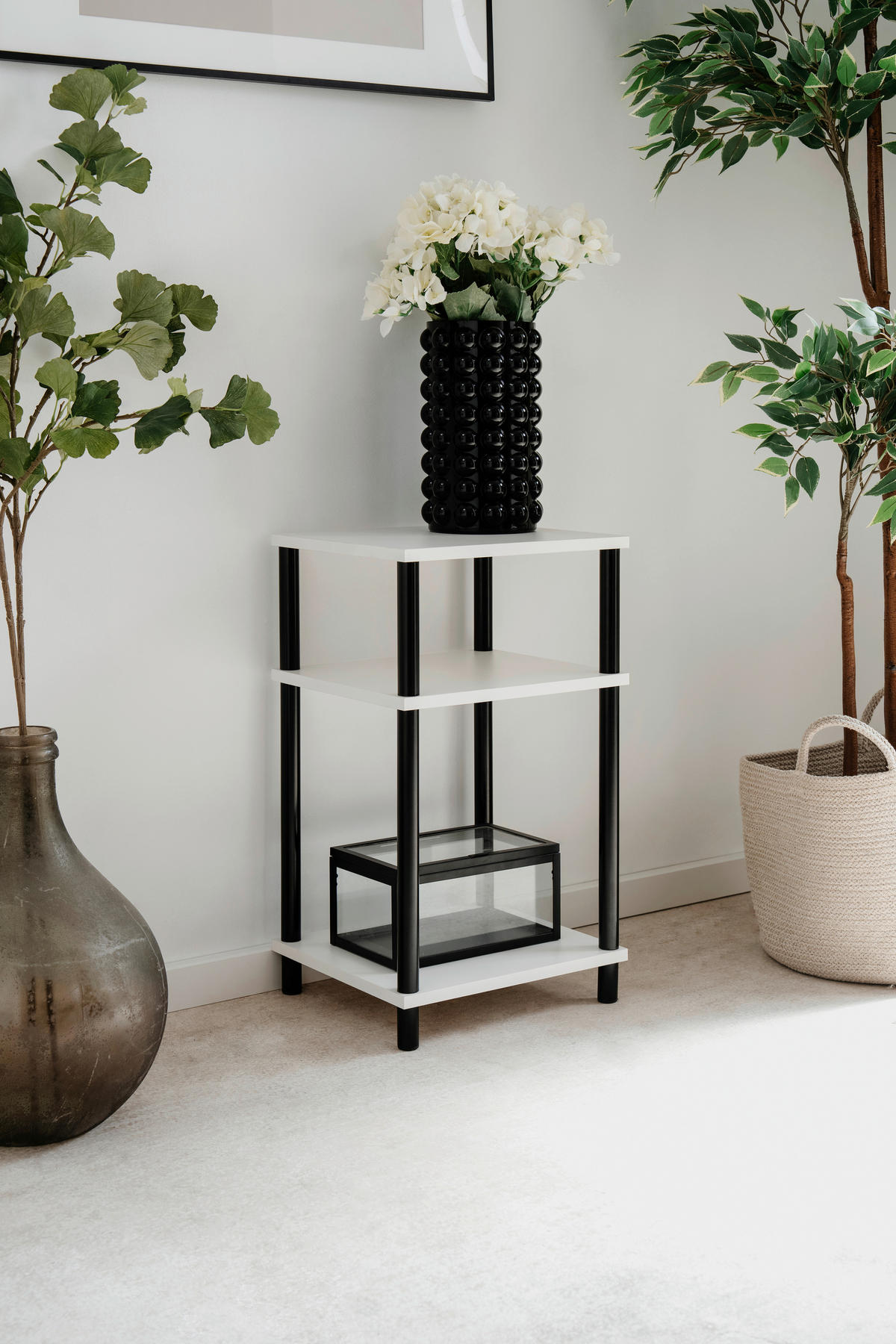 Telefontisch Tobi B/H/T: ca. 34x60x30 cm Tobi - weiß/schwarz (34,00/60,00/30,00cm)