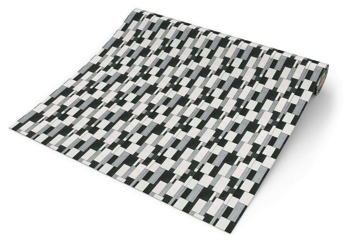Rasch Vliestapete Grafik schwarz weiß B/L: ca. 53x1005 cm Vliestapete_455427 - weiß/schwarz (53,00/1005,00cm) - Rasch