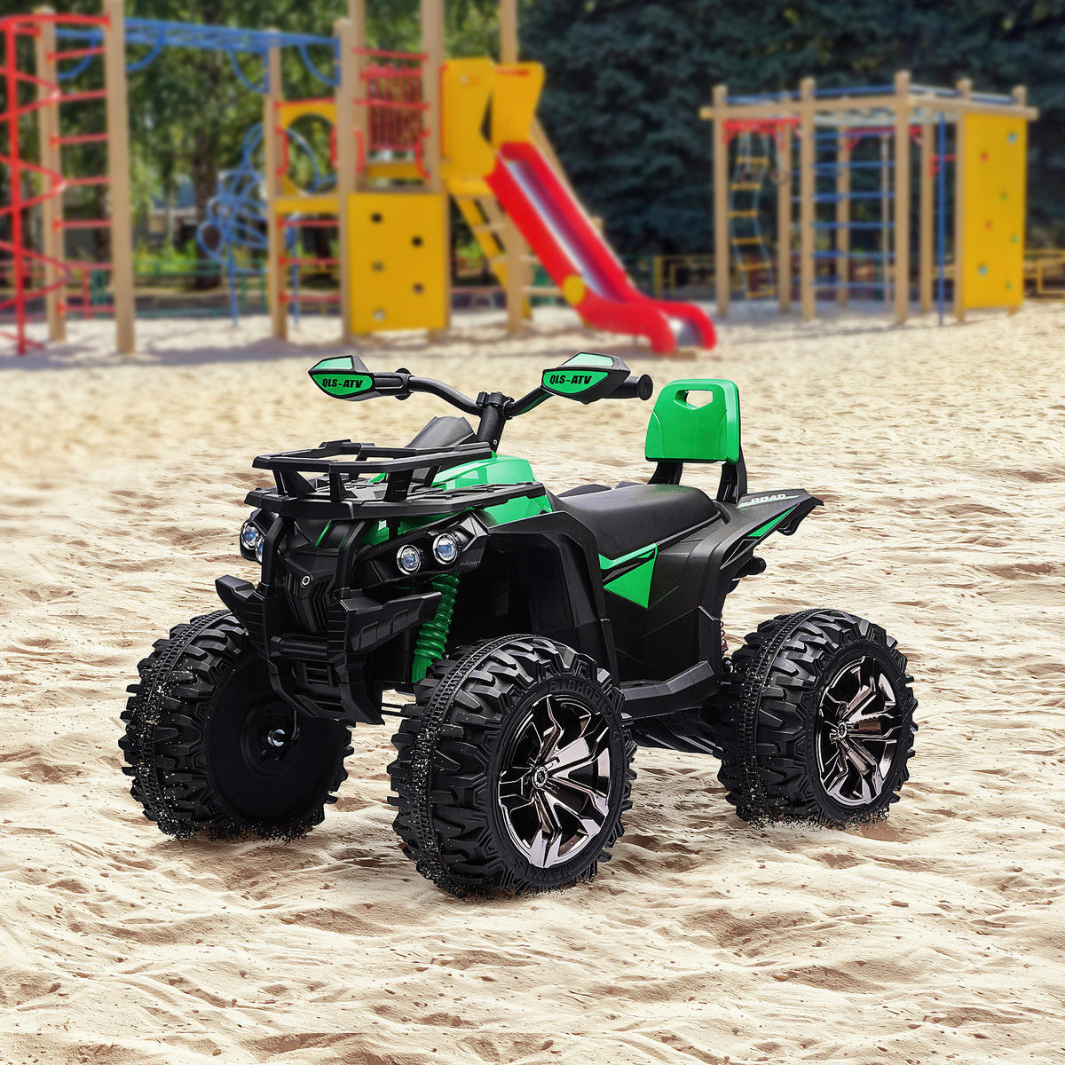 HOMCOM Kinder Elektrofahrzeug grün B/H/L: ca. 65x73x100 cm Kinder Elektrofahrzeug - grün (100,00/65,00/73,00cm) - HOMCOM