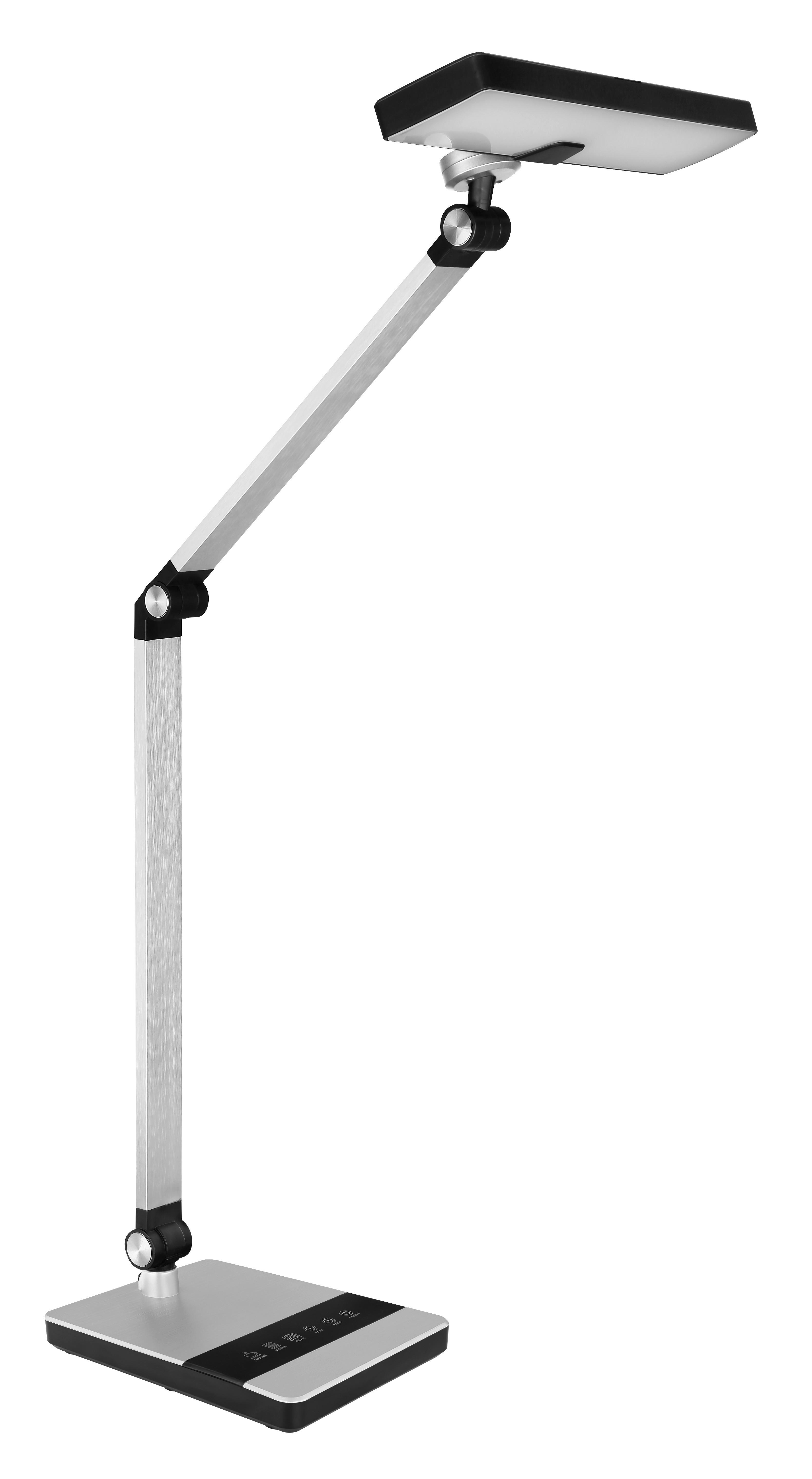 GLOBO LED-Schreibtischleuchte Dally 58427S silber schwarz Alu Kunststoff H: ca. 82 cm Dally - schwarz/silber (82,00cm) - GLOBO