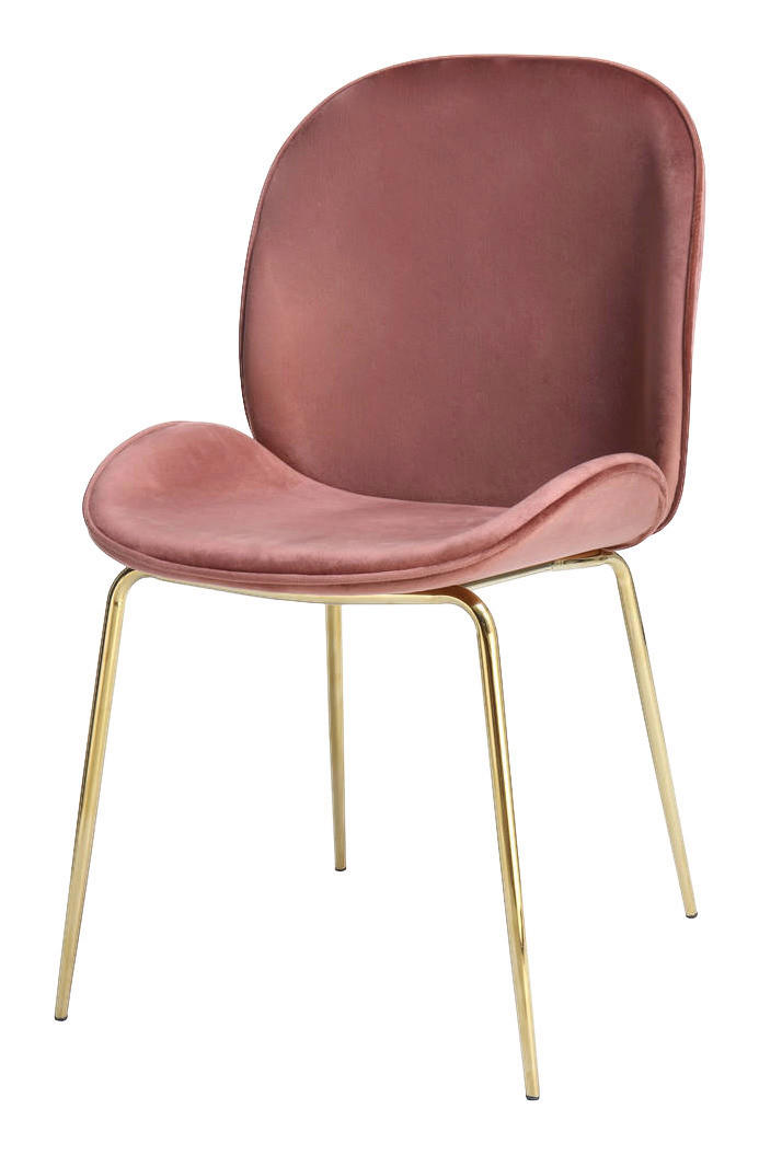 Stuhl Charlize 100 2er altrosa Microfaser B/H/T: ca. 48x87x59 cm Charlize 100 2er - messing/altrosa (48,00/87,00/59,00cm) - 360 Living