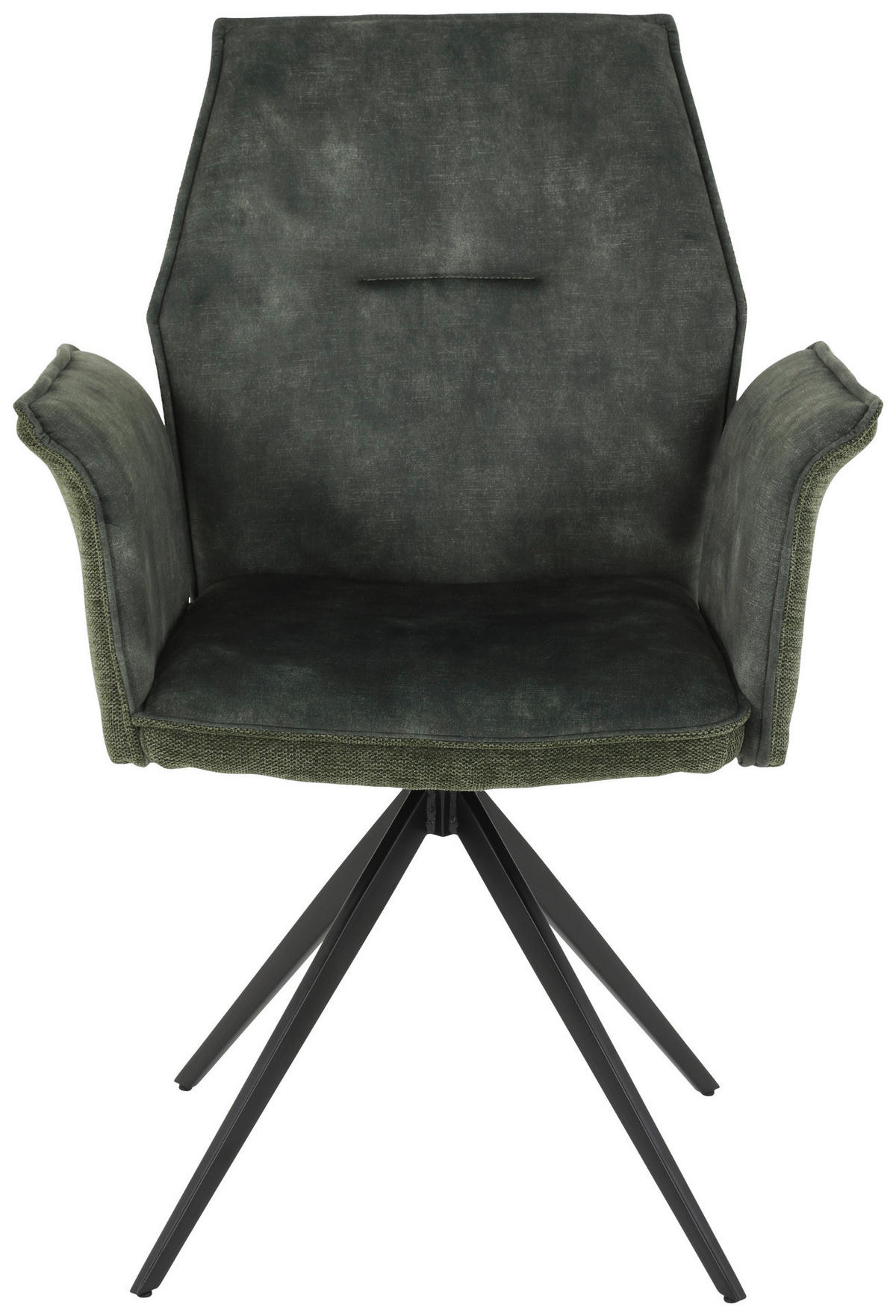 Armlehnstuhl 4er Set SUSANNE grün Vintage schwarz Webstoff Metall Microfaser B/H/T: ca. 65x92x64 cm 4er Set SUSANNE - schwarz/grün (65,00/92,00/64,00cm) - Hela