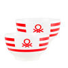 BENETTON Mehrzweckschalenset Rainbow rot Keramik H/D: ca. 6x14 cm Rainbow - weiß/rot (14,00/6,00cm) - BENETTON