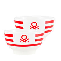 BENETTON Mehrzweckschalenset Rainbow rot Keramik H/D: ca. 6x14 cm Rainbow - weiß/rot (14,00/6,00cm) - BENETTON