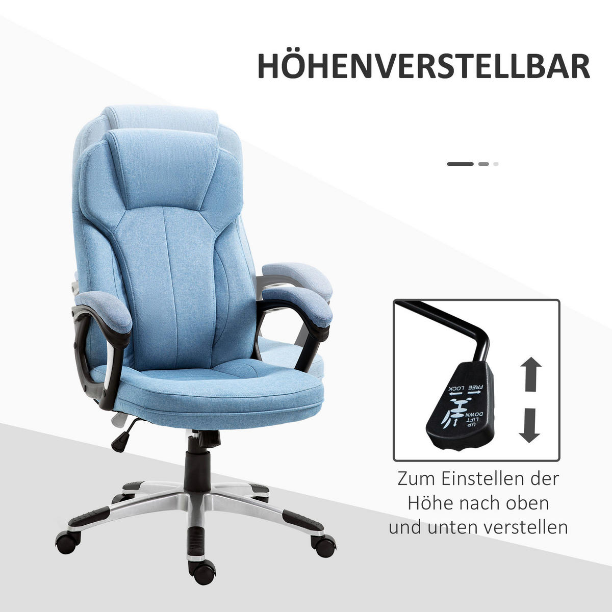Drehstuhl 921-175 hellblau 921-175 - hellblau (66,00/120,00/75,00cm) - Vinsetto