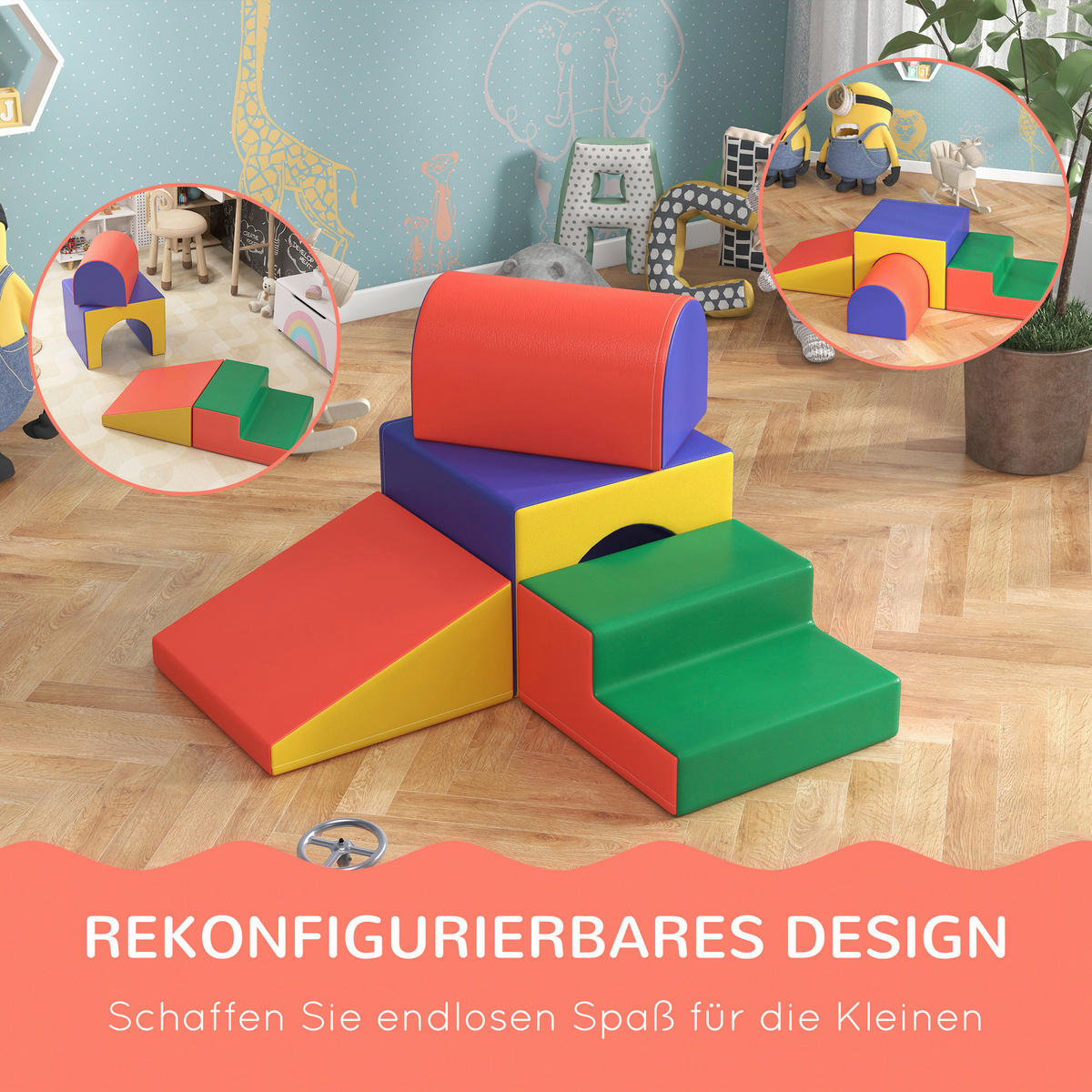 HOMCOM Bausteinset B/H/L: ca. 50x39x150 cm Bausteinset - multicolor (150,00/50,00/39,00cm) - HOMCOM