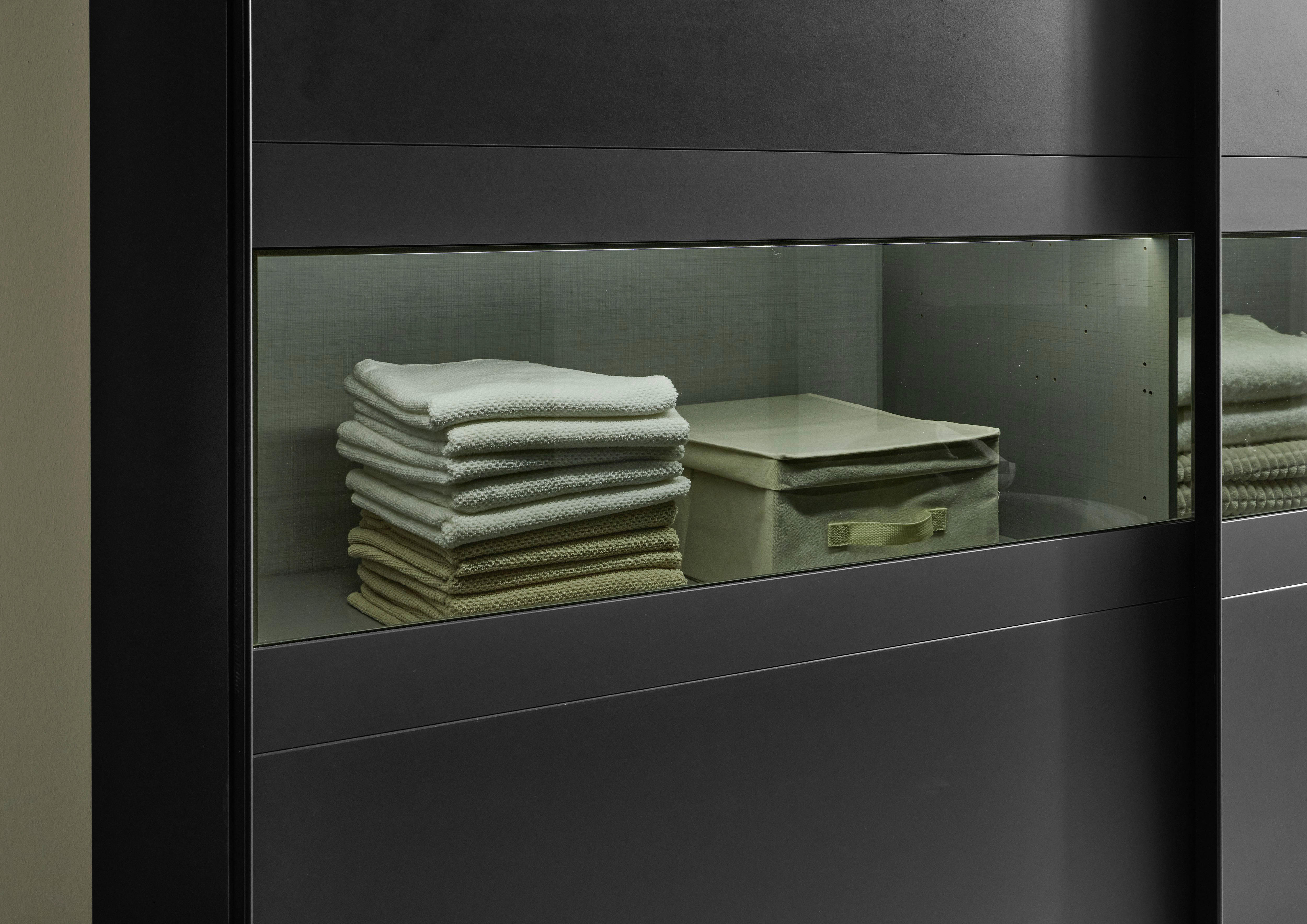 Thumbnail - Schwebetürenschrank Easy Plus Black Graphit B/H/T: ca. 225x208x65 cm