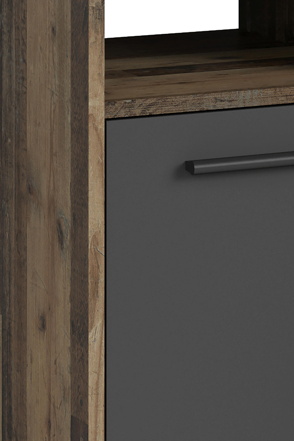 Schreibtisch FOX Eiche Old Wood Nachbildung anthrazit B/H/T: ca. 139x90,8x139 cm FOX - Eiche/anthrazit (139,00/90,80/139,00cm) - byLIVING