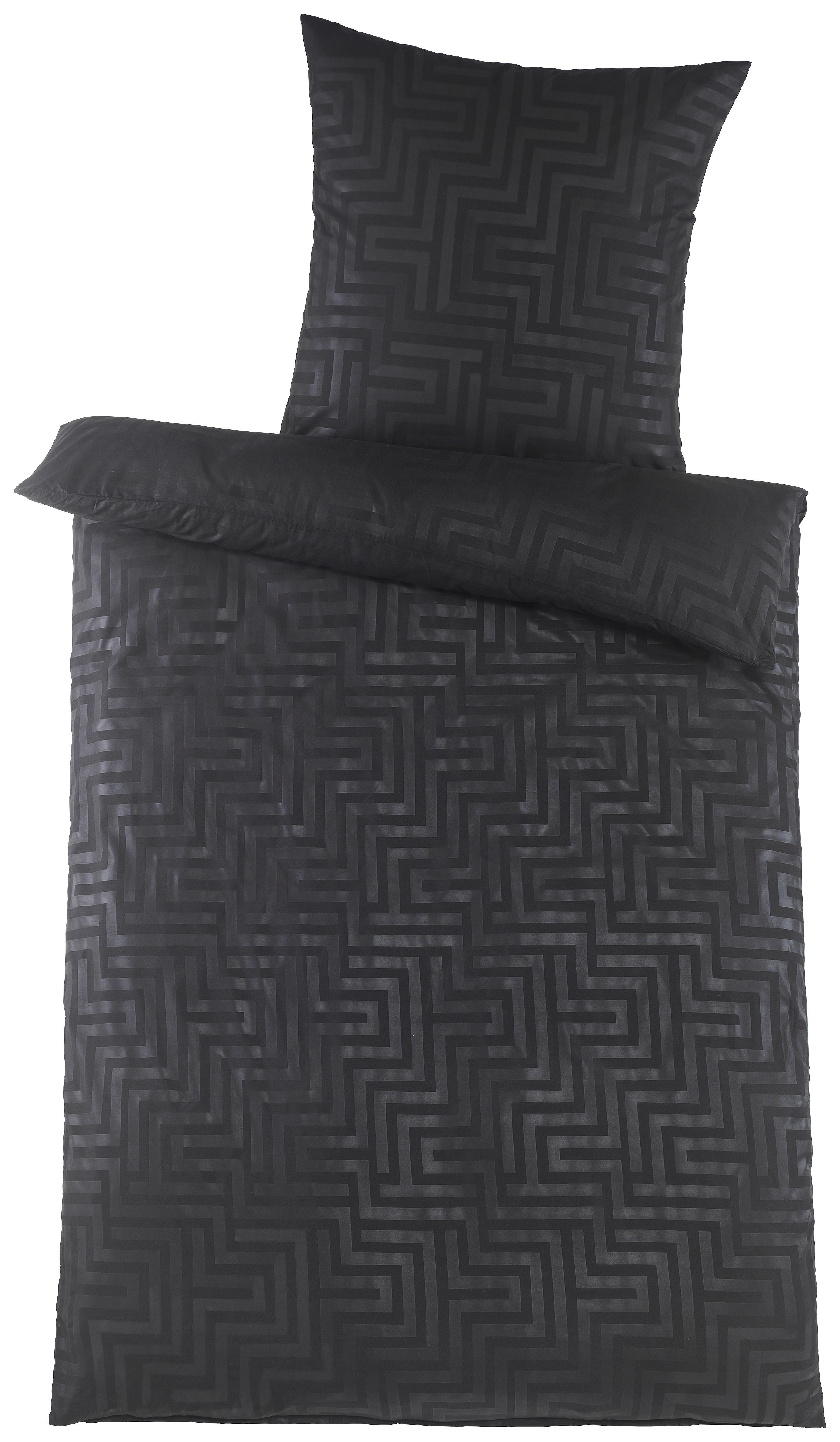 Microfaser Bettwäsche Bettwäsche_Microfaser Labyr geprägt - schwarz (135,00/200,00cm)