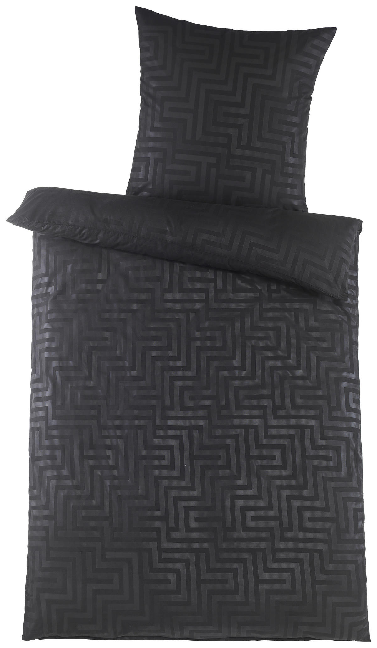 Microfaser Bettwäsche Bettwäsche_Microfaser Labyr geprägt - schwarz (135,00/200,00cm)