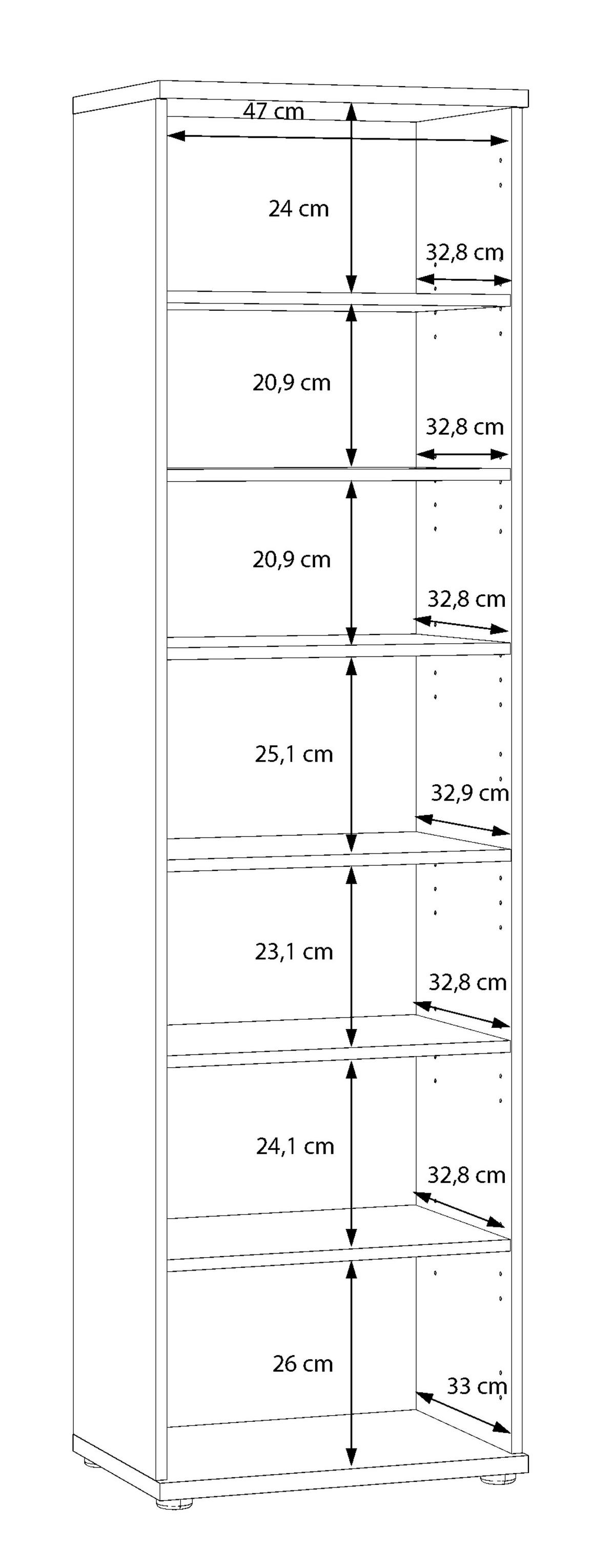Mehrzweckschrank  Eiche Artisan Nachbildung B/H/T: ca. 50x179x35 cm Net_Mehrzweckschrank MS162-D78 - Eiche (50,00/179,00/35,00cm)