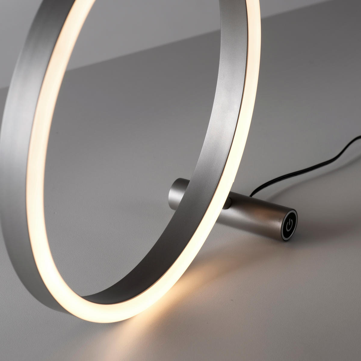 Just Light LED-Touch-Tischleuchte RITUS 15390-95 Alu weiß Metall B/H/T: ca. 30x30x10 cm 1 Brennstellen RITUS - weiß/Alu (30,00/30,00/10,00cm) - Just Light