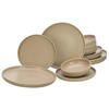 CreaTable Tafelservice Uno sand Steinzeug 12 tlg. Uno - sand - CreaTable